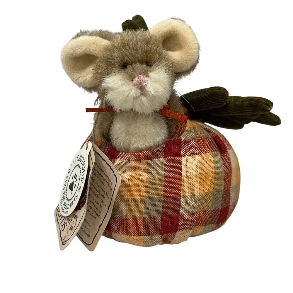 Vintage Collectible Boyds Bears Felix Poppinsquash Fall Mouse In Pumpkin Plush